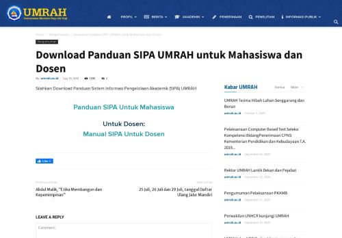 
                            7. Download Panduan SIPA UMRAH untuk Mahasiswa dan Dosen ...