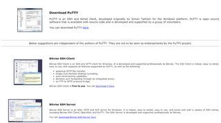 
                            7. Download PuTTY - a free SSH and telnet client for Windows