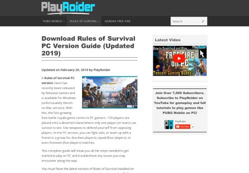 
                            3. Download Rules of Survival PC Version Guide (Updated 2019 ...