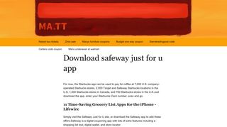 
                            7. Download safeway just for u app : Quick food ideas for kids