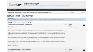 
                            4. Download Station - Save Password? - Synology Forum