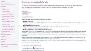 
                            2. Download Student Login Details - Welcome to Testwise - Confluence