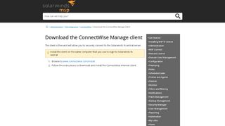 
                            7. Download the ConnectWise Manage client - SolarWinds MSP