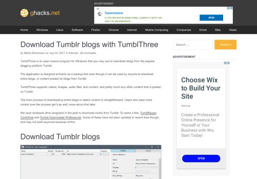 
                            7. Download Tumblr blogs with TumblThree - gHacks Tech News