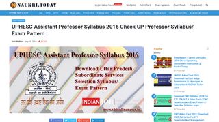 
                            12. Download UPHESC Assistant Professor Syllabus/ Exam Pattern 2016