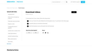 
                            2. Download videos – Dailymotion Help Center