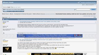 
                            6. Downloaded Exodus desktop wallet but don't see updates coin prices ...