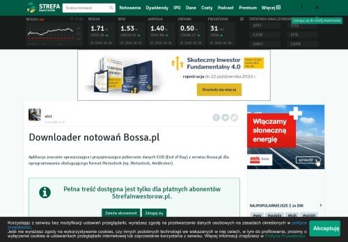 
                            10. Downloader notowań Bossa.pl | StrefaInwestorow.pl