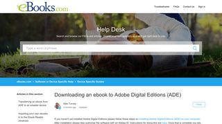 
                            9. Downloading an ebook to Adobe Digital Editions (ADE) – eBooks.com