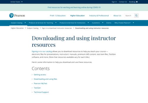 
                            2. Downloading and using instructor resources | Pearson Higher Ed