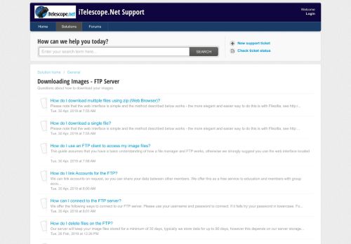 
                            3. Downloading Images - FTP Server : iTelescope.Net Support