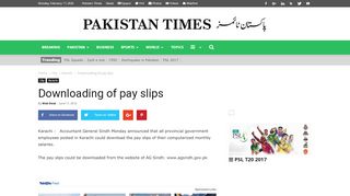 
                            13. Downloading of pay slips - Pakistan Times