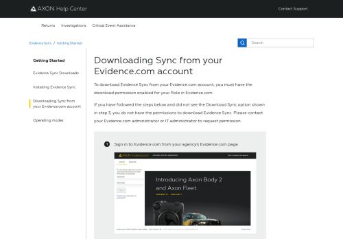 
                            9. Downloading Sync from your Evidence.com account – Axon Help Center