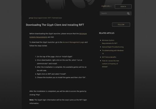 
                            4. Downloading the client for RIFT – Trion Worlds Support Center