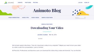 
                            4. Downloading Your Video - Animoto