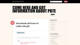 
                            7. Downloads all forms of ( pbte.edu.pk) | come here and got ...