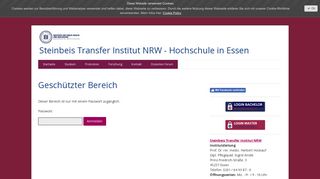 
                            5. Dozenten Forum - Geschützter Bereich - Login - Steinbeis Hochschule ...