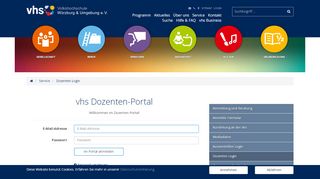 
                            1. Dozenten Login | vhs Würzburg & Umgebung e.V.