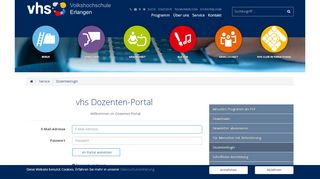
                            5. Dozentenlogin | vhs Erlangen
