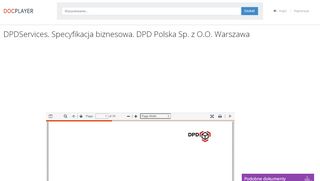 
                            10. DPDServices. Specyfikacja biznesowa. DPD Polska Sp. z O.O. ...