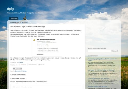 
                            12. dpfg: Plötzlich kein Login bei Plesk von Hosteurope