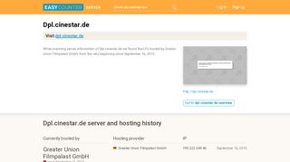 
                            13. Dpl.cinestar.de server and hosting history