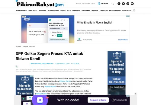 
                            6. DPP Golkar Segera Proses KTA untuk Ridwan Kamil | Pikiran Rakyat