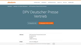 
                            9. DPV Deutscher Presse Vertrieb Adresse - Aboalarm