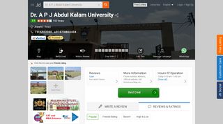 
                            10. Dr. A P J Abdul Kalam University, Jhalaria - Colleges in Indore - Justdial