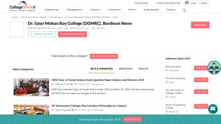 
                            10. Dr. Gour Mohan Roy College, Burdwan News: Result, Exam Time ...