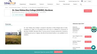 
                            9. Dr. Gour Mohan Roy College (DGMRC), Burdwan - 2019 Admission ...