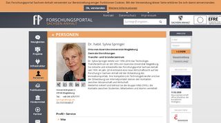 
                            6. Dr. habil. Sylvia Springer - ID:4566 - Forschungsportal Sachsen-Anhalt