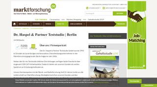 
                            4. Dr. Haspel & Partner Teststudio | Berlin | marktforschung.de