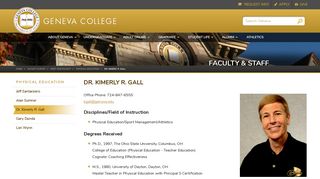 
                            8. Dr. Kimerly R. Gall - Geneva College, a Christian College in ...