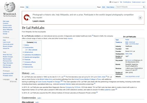 
                            3. Dr Lal PathLabs - Wikipedia
