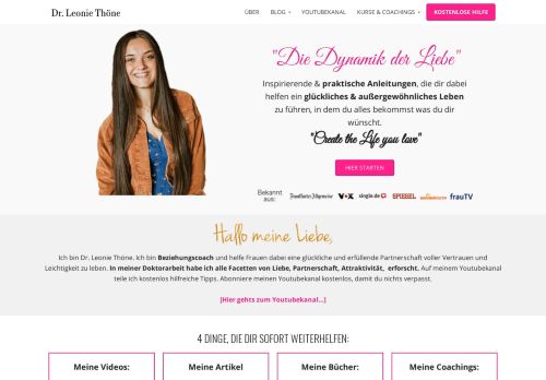 
                            2. Dr. Leonie Thöne – Beziehungs & Lifecoach – Love your Life