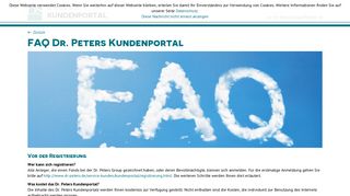 
                            5. Dr. Peters Group Kundenportal: FAQ