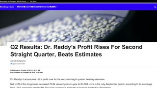 
                            12. Dr. Reddy's Lab Q2 Results 2018-19: Dr. Reddy's Profit Rises For ...