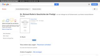 
                            7. Dr. Richard Rothe's Geschichte der Predigt: von den Anfängen bis auf ...