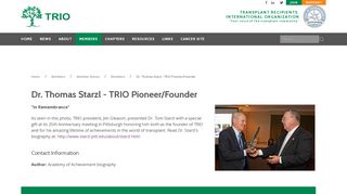 
                            11. Dr. Thomas Starzl - TRIO Pioneer/Founder