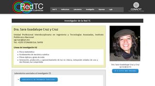 Dra. Sara Guadalupe Cruz y Cruz - Red TC - UNAM