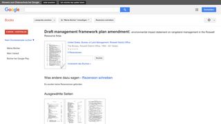 
                            12. Draft management framework plan amendment: environmental impact ...