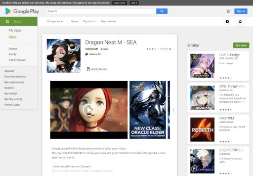 
                            10. Dragon Nest M - SEA（Dark Avenger） - Aplikasi di Google Play
