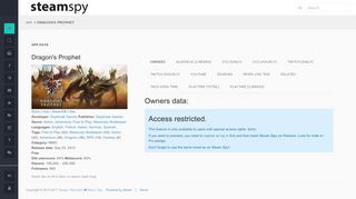 
                            9. Dragon's Prophet - SteamSpy - All the data and stats about Steam ...
