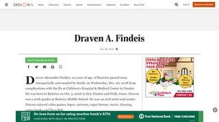 
                            13. Draven A. Findeis - Beatrice Daily Sun