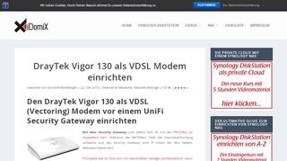 
                            9. DrayTek Vigor 130 als VDSL Modem einrichten - iDomiX