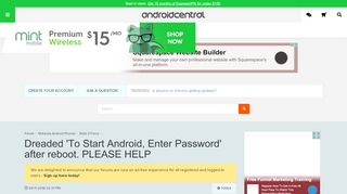 
                            4. Dreaded 'To Start Android, Enter Password' after reboot. PLEASE ...