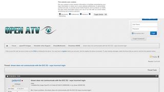 
                            12. dream does not communicate with the DCC E2 - says incorrect login ...