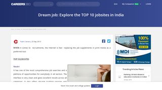 
                            7. Dream job: Explore the TOP 10 jobsites in India - Careers360