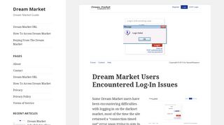 
                            1. Dream Market Users Encountered Log-In Issues | Dream Market